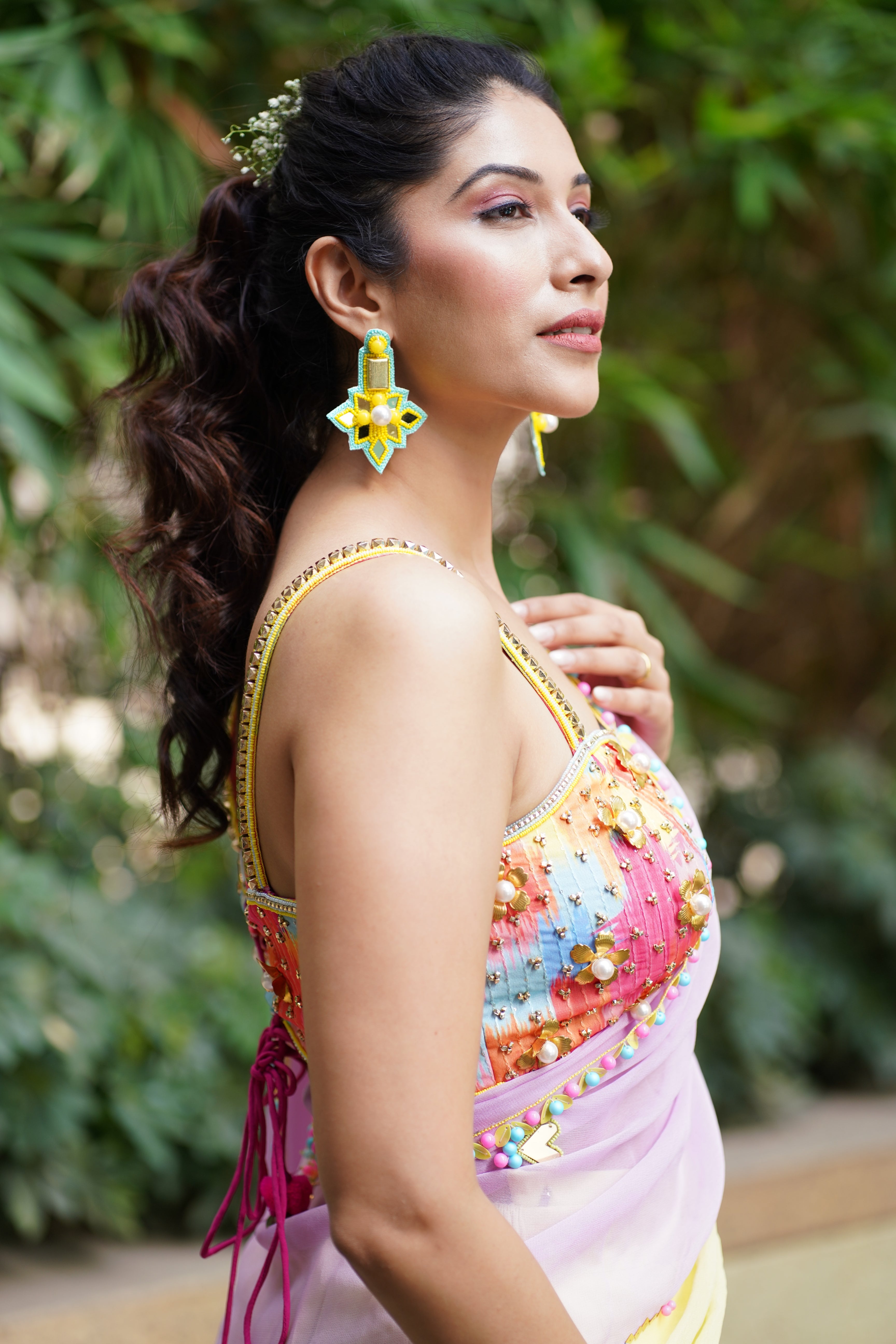 Multicolor beaded handcrafted earrings